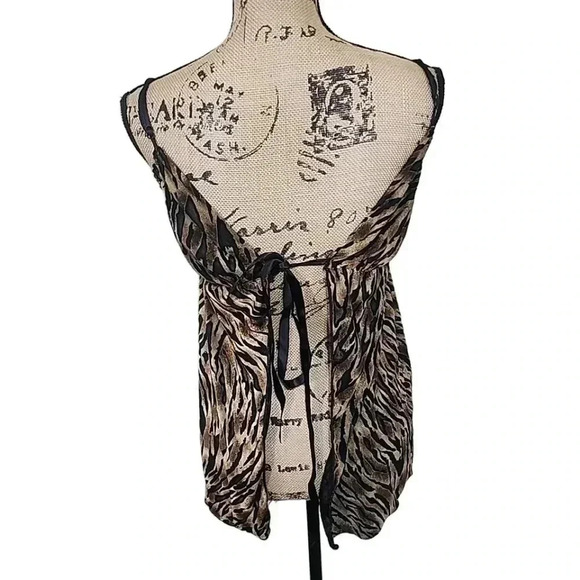 "Wild Elegance: Vintage Colesce Couture Animal Print Lingerie Top - Size Small" - Picture 2 of 6